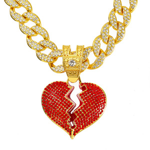 Collar con Colgante de Corazón Roto Estilo Hip Hop para Hombre y Mujer, Diseño de Moda - Product Image 4