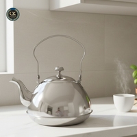 Bouilloire à eau chaude en acier inoxydable poli argenté, design moderne avec poignée résistante à la chaleur, pour hôtel, chambre, bureau