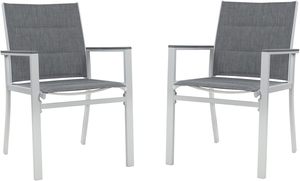 Chaise blanche en tissu textilène rembourré en <span class=keywords><strong>aluminium</strong></span> de style moderne pour l'extérieur, empilable, meubles de salle à manger, provenant de l'usine, utilisation en restaurant - Product Image 2
