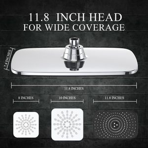 Modern Wide Rain Shower Head 6 Modes Handheld High Pressure Adjustable Dual <strong>Spray</strong> Anti-Clog Nozzles Wall <strong>Mount</strong> 2-Year - Product Image 3