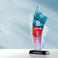 Coupes de trophées en cristal personnalisées, récompenses en verre pour la reconnaissance des employés d'entreprise, champions sportifs, anniversaire de partenariat
