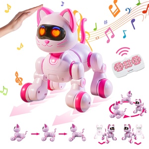 실내 전기 스마트 원격 제어 애완 동물 키티 도매 만화 대화 형 플라스틱 어린이 프로그래밍 로봇 고양이 장난감 선물 - Product Image 1