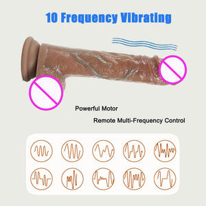 Vibratore Dildo in Silicone liquido di grande potenza a 7 spinte vibratore riscaldante con struttura trasparente, pene telescopico, per giocattoli Sexy femminili - Product Image 5