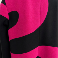 Manteau en laine double face à blocs de couleur pour femme PRETTY STEPS, col à revers, longueur mi-longue