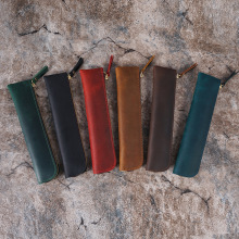 Estuche para Lápices de Cuero Vacuno Moderno, Diseño Creativo con Serigrafía, Duradero, Gran Capacidad, con Cierre, Regalos - Product Image 2