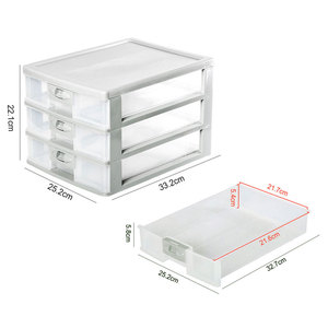 A4 Paper <strong>Storage</strong> Cabinet Multipurpose <strong>Storage</strong> <strong>3</strong> Layers Office Heavy Duty Stackable <strong>Plastic</strong> <strong>Drawers</strong> Organizer Desktop <strong>Storage</strong> - Product Image 3