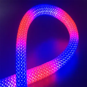 360 degrés 3D 24v 2 pièces 84leds ws2811 D22mm pixel NEON led bande lumineuse avec maille