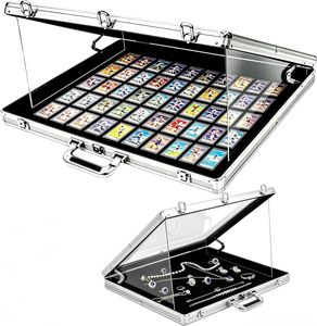 Card Display Case 34"*22" Large Aluminum Locking Tabletop Display Box for Trading Cards Sports Cards TCG <strong>Jewelry</strong> Collection - Product Image 1