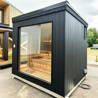Sauna finlandais hybride haut de gamme en verre panoramique pour la relaxation et le bien-être en extérieur, livraison mondiale DDP
