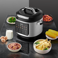 Cuisinière à pression multifonction de haute qualité en acier inoxydable 5L 6L, 24 programmes, revêtement antiadhésif, cuve intérieure, cuisinière à pression électrique