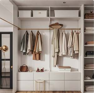 2025 Custom Luxury Modern Walk in Closet Wardrobe Systems Design <b>Wood</b> Bedroom <b>Cupboards</b> for Bedroom Open Wardrobe - Product Image 4