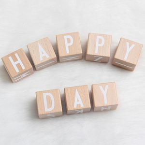 Baby Safe Natural Wood Learning Toy 26 Wooden ABC <b>Building</b> <b>Block</b> Alphabet Letters Stacking <b>Blocks</b> - Product Image 3