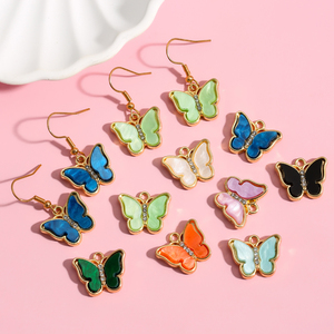 Men kim loại Acrylic bướm quyến rũ với giả kim cương cho Diy Vòng Cổ Vòng tay trang sức làm phụ kiện W470 - Product Image 3