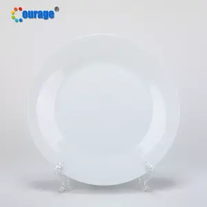 Plato blanco de sublimación de cena redonda de cerámica de 8/10 pulgadas en blanco