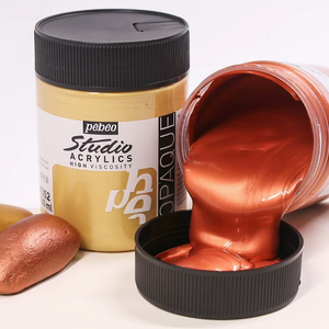 <span class=keywords><strong>PEBEO</strong></span>-Ensemble acrylique semi-mat métallique nacré de 500ml, pour le bricolage de peintures murales, toile en papier <span class=keywords><strong>verre</strong></span> résistante à la lumière - Product Image 1