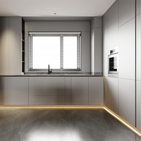 Meuble de salle à manger sur mesure en mélaminé avec carcase en MDF acrylique, petite armoire modulaire contemporaine pour cuisine avec évier