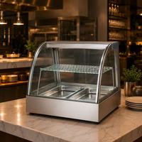 Vitrine réfrigérée de comptoir commerciale avec verre incurvé et corps en acier inoxydable