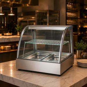 Vitrina Refrigerada Comercial de Mostrador con Vidrio Curvo y Cuerpo de Acero Inoxidable - Product Image 5
