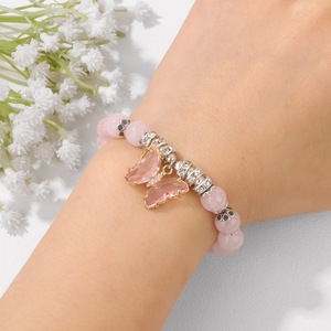 Braccialetti Yoga con Perline di Agata <span class=keywords><strong>Naturale</strong></span>, Giada, Ametista e <span class=keywords><strong>Turchese</strong></span>, Design alla Moda, <span class=keywords><strong>Bracciale</strong></span> con Charm a Farfalla in Cristallo Lucido per Energia Curativa - Product Image 2