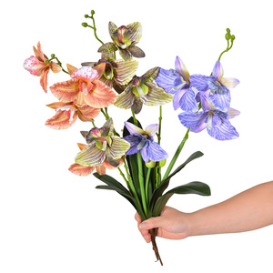 Orchidée artificielle Laixing Cattleya à branche unique en caoutchouc souple pour décoration de mariage, décoration intérieure et accessoires photo - Product Image 5