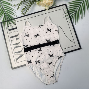 เต้นบัลเล่ต์สีชมพูสีดำสำหรับเด็กชุดรัดรูปพิมพ์ลายผูกโบว์น่ารักสินค้าใหม่ - Product Image 3