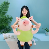 Boneka Babi Ekspresi Lucu Mainan Mewah Super Lembut Boneka Bantal Besar Kreatif 40-65cm Uniseks