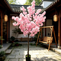 Grand Arbre Artificiel en Tissu Faux Sakura en Pot pour Décoration de Mariage, Maison, Bureau, Restaurant, Hôtel, Magasin, Bar