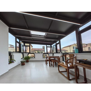 Solárium Moderno con Marco de Aluminio con Rotura de Puente Térmico, Vidrio Templado de Baja Emisividad, Aislamiento, Resistente al Viento, Impermeable, Bloqueo UV, Personalizado para <span class=keywords><strong>Terraza</strong></span> de Villa - Product Image 5