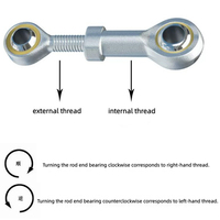 Rotule de raccordement pour tige de pêche, rotule universelle, tige de connexion, vis bidirectionnelle à dents positive et négative