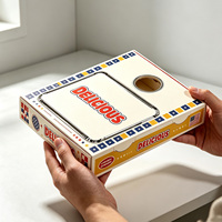 Caja Cuadrada Desechable para Comida para Llevar, Laminación Mate, Empaque Personalizado para Comida Rápida, Hamburguesas, Pollo Frito, con Espacio para Salsa