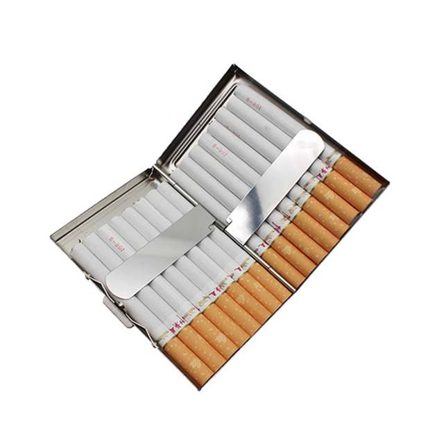 Metal Stainless Steel Cigarette Case Holder Slim Tobacco Storage Box