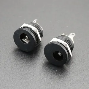 5.5*2.1mm 5.5*2.5mm DC Power Socket Plug Jack Connectors Round Hole Screw Nut Interface Panel Mounting DC Terminal