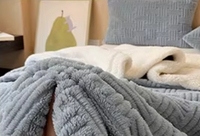 Couverture Chauffante Personnalisable en Polaire Lactée à Carreaux Modernes, Façon Fourrure d'Agneau, Douce en Polyester, Épaisse, pour Adulte, Style Vintage Imprimé, Idéale pour l'Hiver à la Maison