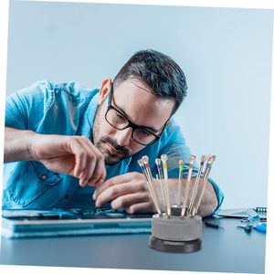 Jeu de tournevis de précision 9-en-1 pour montres, avec poignée en plastique, en acier nickelé, garantie 3 ans, embouts hexagonaux de 0,5 à 2,5 mm - Product Image 4