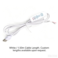 Câble d'extension d'alimentation USB 5V avec interrupteur variateur LED marche/arrêt et fil étamé nu pour enseigne néon monochrome, veilleuse et bande LED