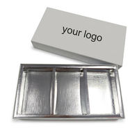 Boîte cadeau coulissante en argent personnalisée en gros pour parfums, cosmétiques, rouges à lèvres, lotions, fards à paupières, avec impression en relief