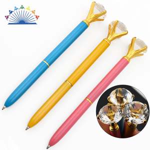 Promotion Stylo à bille en métal multicolore avec cristaux et grand diamant sur le dessus - Product Image 3
