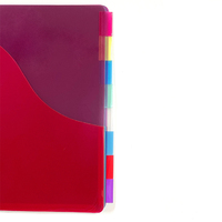 Alta calidad A3 A4 A5 plástico impermeable protección de papel doble bolsillo pestaña divisor Notebook índice 3 anillo carpeta divisor