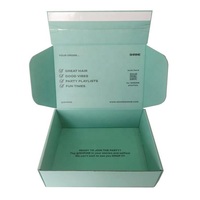 Boîte d'expédition en carton ondulé personnalisée, rouge, entièrement imprimée en couleur, avec fermeture éclair et bande de déchirement