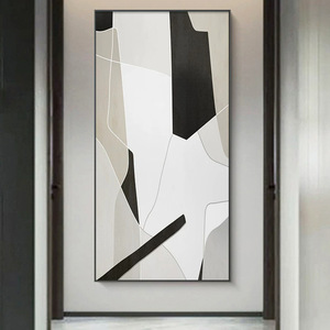 Cuadro Abstracto al Óleo sobre Lienzo, Marco Negro, Rectangular, Moderno, Minimalista, Decorativo, para Entrada o Pasillo - Product Image 5
