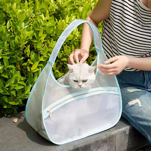Lightweight Summer Breathable Mesh Pet Carrier <b>Cool</b> Portable Oxford Handheld <b>Bag</b> for Cats and Dogs - Product Image 1