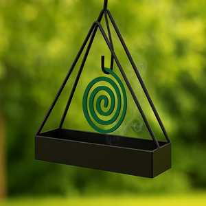 Porta Spirale Antizanzare Nero Triangolare 12x4x15 Cm in Metallo per Uso Interno ed Esterno - Product Image 5