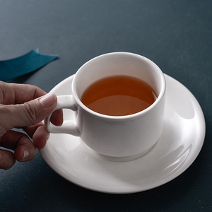 Set di tazze da tè e piattino in porcellana ceramica bianca e personalizzata all'ingrosso per hotel in <span class=keywords><strong>stile</strong></span> caffè Espresso etiopico - Product Image 5