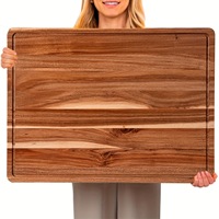 Planche à découper en bois d'acacia, durable, passe au lave-vaisselle, ustensile de cuisine pour usage domestique et professionnel, planche à découper pour légumes et viande