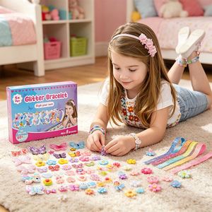 Creative <b>Bow</b> Making Kit Kids DIY Headband Hair <b>Clips</b> Ribbon Flower Star Gem Sticker Birthday Craft Present Set - Product Image 3