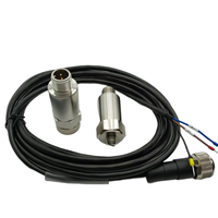 Connecteur d'aviation M12, transmetteur de vibrations, 2 fils, 4-20 mA, protocole HART, sonde de surveillance des vibrations des équipements, 1 an, IP65