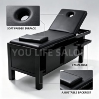 Table de massage pliable de luxe avec tiroirs de rangement, lit facial pour spa et salon de beauté, trou pour le visage, portable pour esthéticienne
