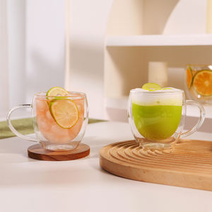 كوب قهوة زجاجي من الزجاج CnGlass 12 أونصة من البورسليكات بجدران مزدوجة آمن للميكروويف جدار مزدوج لإسبريسو - Product Image 5