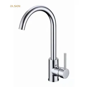 Online Good Selling SUS 304 Stainless Steel Kitchen Faucet Taps Mixer with Economic Price for Apartment CE Certificate