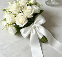 Ruban en satin polyester haute densité double face avec logo personnalisé pour emballage cadeau, décoration florale, mariage, vêtements, fête, nœuds DIY